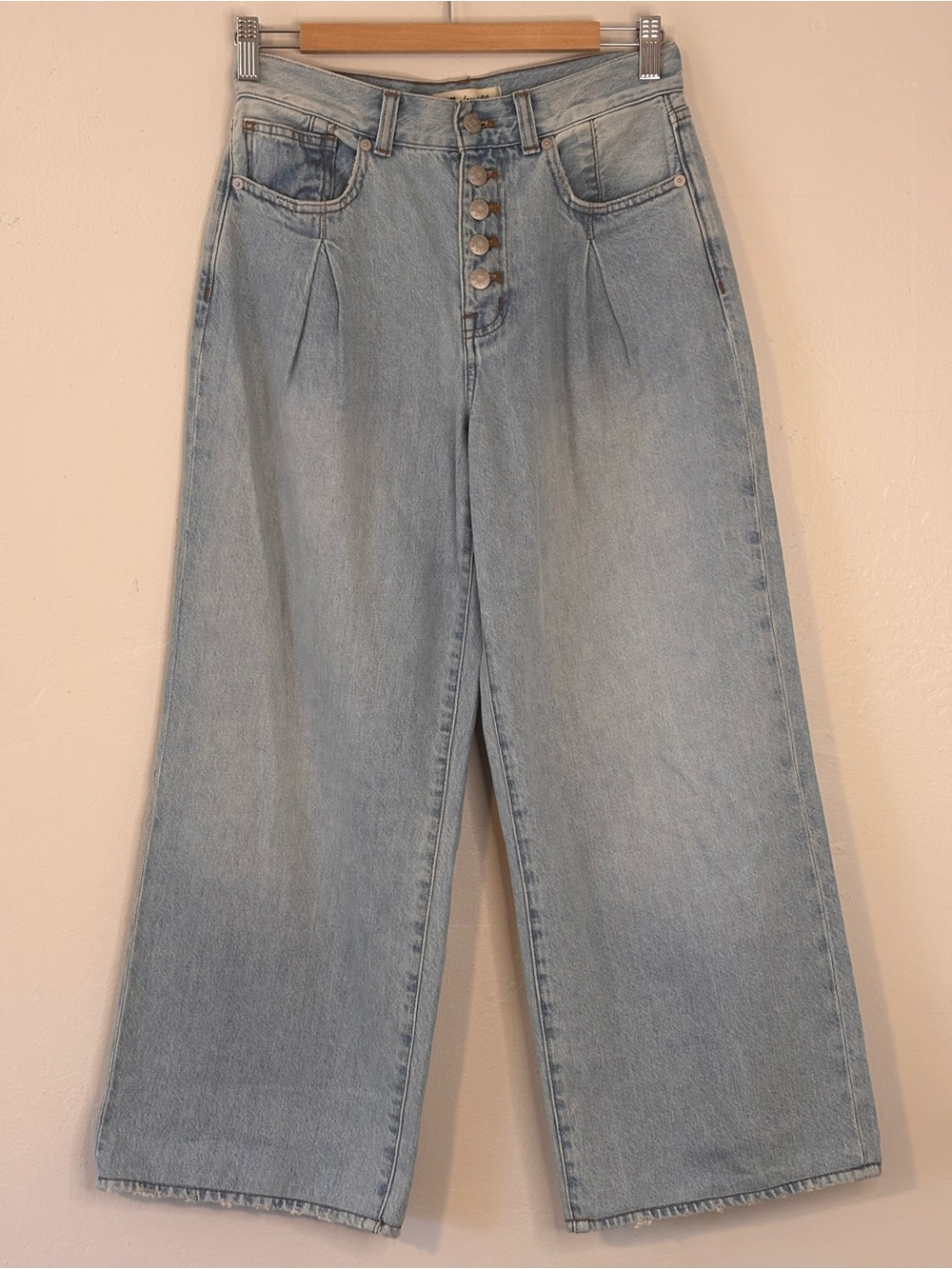 Madewell Superwide-Leg Jeans in Cather Wash Button-Front Edition Women’s Size 25 - Picture 4 of 15
